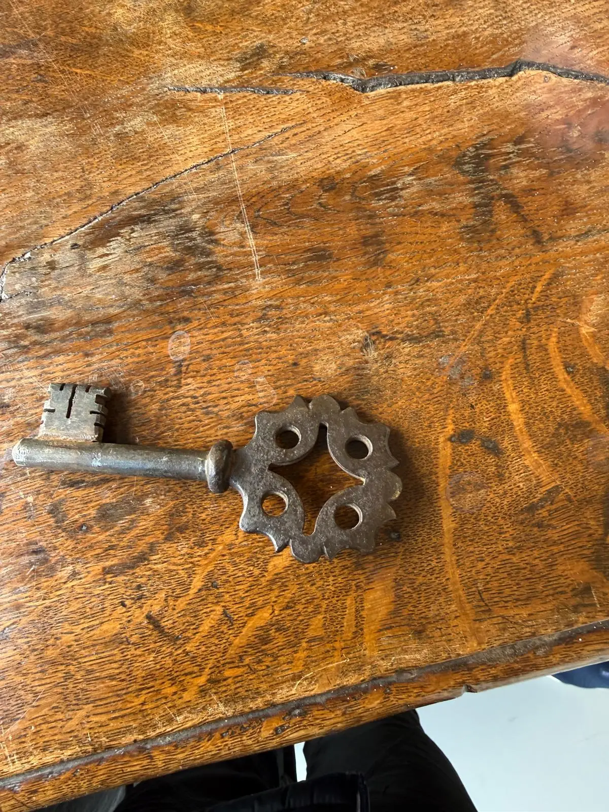 Original antique key from a 300-year-old cabinet transported by Torodo during a Virginia to California estate distribution.